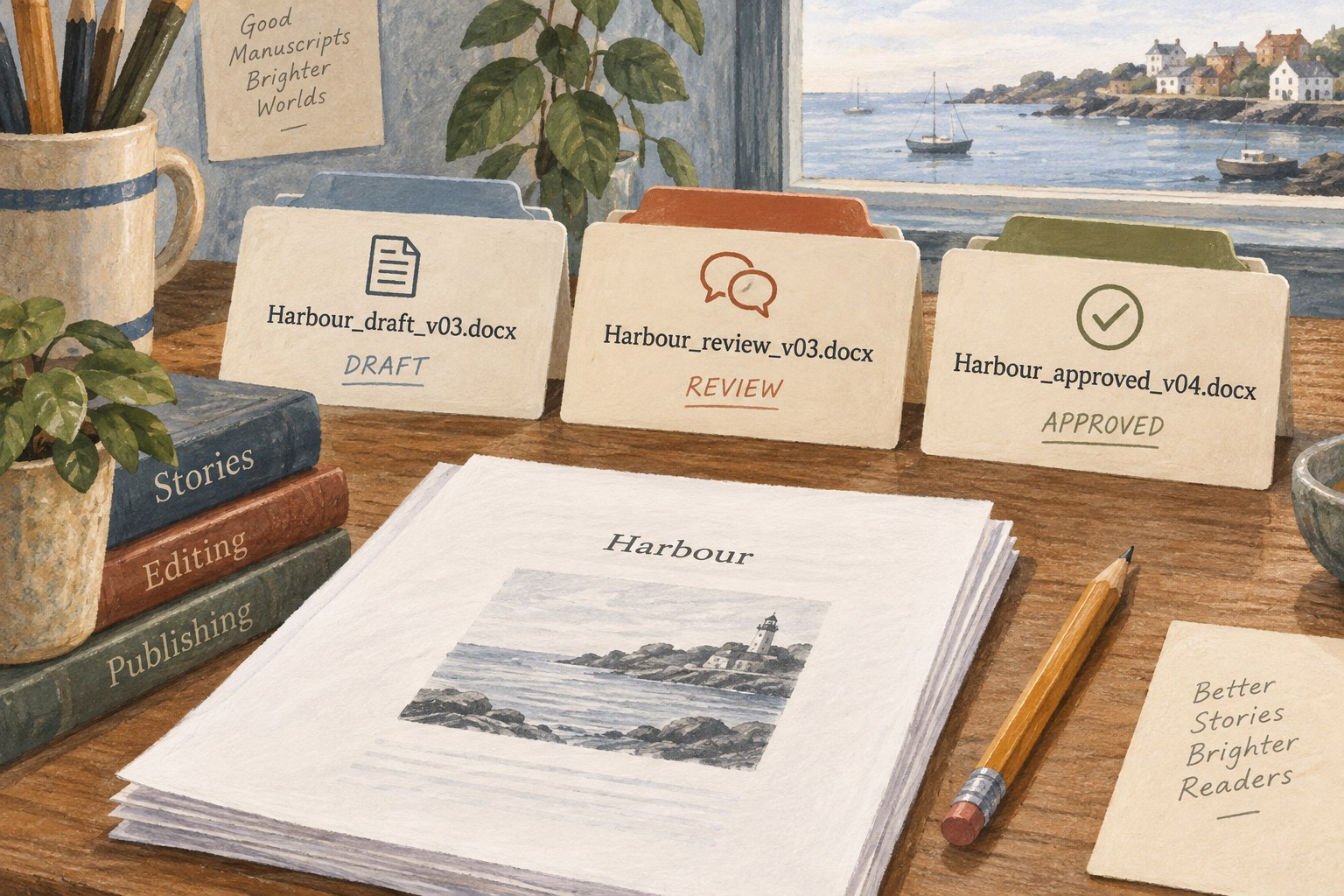 Illustration of clearly named manuscript file versions.